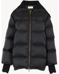 Chloé - High-neck Puffer Jacket In Shiny Nylon - Lyst