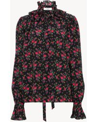 Chloé - Tie-Front Ruffled Blouse - Lyst