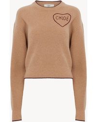 Chloé - Cropped Fitted Logo Jumper - Lyst
