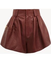 Chloé - Hoch Taillierte Shorts Aus Leder - Lyst