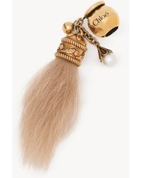 Chloé - Sphere Shearling Tail Dice Anhänger Aus Messing Für Die Bracelet Bag - Lyst