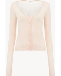 Chloé - Cárdigan Ajustado Con Cuello Redondo De Punto De Lana Superfina - Lyst