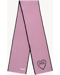 Chloé - Bufanda Encoeur De Lana Y Cachemira - Lyst