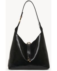 Chloé - シャイニーレザー製スモールMarcieホーボーバッグ 婦人向け ブラック サイズ 牛革（カーフ） 100 - Lyst