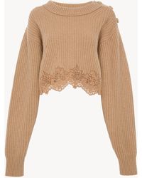 Chloé - Cropped Mock-Neck Jumper - Lyst