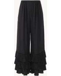 Chloé - クレープデシン製フルイドワイドレッグパンツ 婦人向け ブラック サイズ シルク 100 - Lyst
