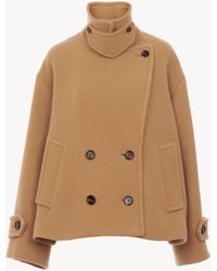 Chloé - Kurzer Oversize-Mantel aus Wolle - Lyst