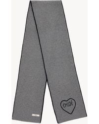 Chloé - Bufanda Encoeur De Lana Y Cachemira - Lyst