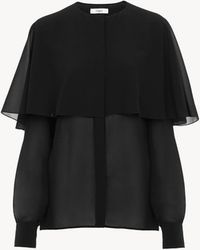 Chloé - Chloé seda georgette blusa - Lyst