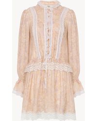 Chloé - Puff-Sleeve Mini Dress - Lyst