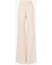 Chloé - ウールギャバジン製ハイライズ フレアパンツ 婦人向け ピンク サイズ ウール 100% Horn Bubalus Bubalis, Farmed, Coo India - Lyst