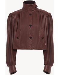 Chloé - Gathered Boule Jacket In Leather - Lyst