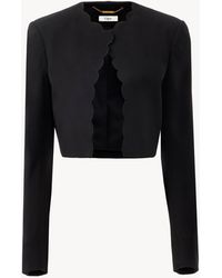 Chloé - Scalloped Cavalry Cotton Crop Jacket - Lyst