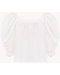 Chloé - Puff-Sleeve Pleated Top - Lyst