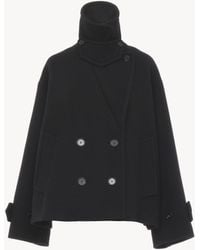 Chloé - Kurzer Oversize-Mantel aus Wolle - Lyst