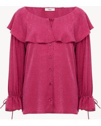 Chloé - Round-Neck Ruffle Blouse - Lyst