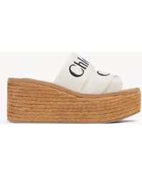 Chloé - Woody Wedge Espadrille 90% Linen, 10% Polyester, Quercus Suber, Farmed, Coo Spain, Jute - Lyst