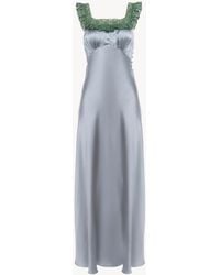 Chloé - Robe Colonne Sans Manches En Satin De Soie Lavé Et Dentelle - Lyst