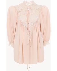 Chloé - Fluid Puff-Sleeve Top - Lyst