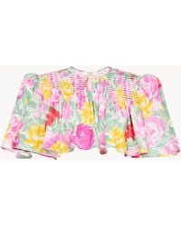 Chloé - Gerafftes Cropped-Oberteil Aus Baumwollpopeline - Lyst