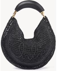 Chloé - ラフィア製Summer Bananaホーボーバッグ 婦人向け ブラック サイズ 指定外繊維（紙） 100% Bubalus Bubalis, Farmed, Coo Italy - Lyst
