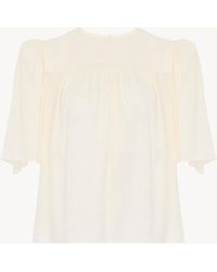 Chloé - Crew-Neck Gathered Top - Lyst