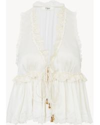 Chloé - Tie-Front Sleeveless Top - Lyst