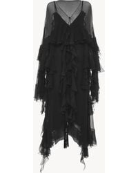 Chloé - Abito Lungo Con Volant - Lyst