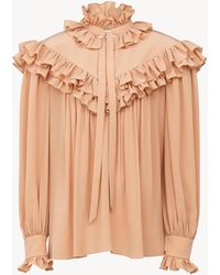 Chloé - Oversized Ruffle Top - Lyst
