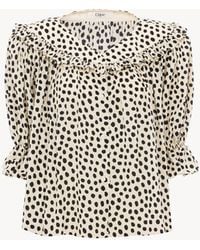 Chloé - Puff-Sleeve Ruffle Top - Lyst