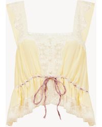 Chloé - Top Corto Con Scollo Quadrato - Lyst