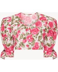 Chloé - Puff-Sleeve Cropped Top - Lyst