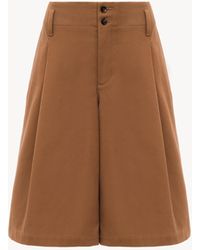 Chloé - Pantalones Cortos Estilo Bermuda De Talle Alto Y Pernera Ancha De Algodón - Lyst