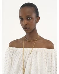 Chloé - Gathered Off-the-shoulder Top In Silk Jacquard & Lurex - Lyst