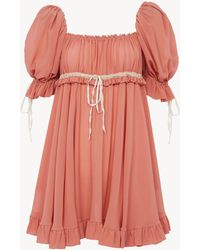 Chloé - Puff-Sleeve Mini Dress - Lyst