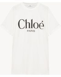Chloé - コットンジャージー製オーバーサイズ ロゴTシャツ - Lyst