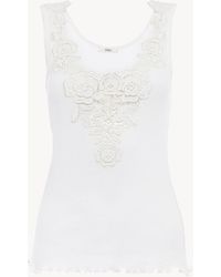 Chloé - コットンジャージー＆ギピュール製フィット タンクトップ - Lyst