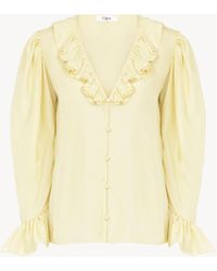 Chloé - V-Neck Ruffle Top - Lyst
