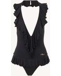 Chloé - Costume Da Bagno Intero Con Scollo A V E Volant - Lyst