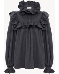 Chloé - High-Neck Ruffle Top - Lyst
