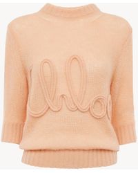 Chloé - Elbow-Sleeve Logo Jumper - Lyst