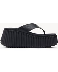 Chloé - Nama Wedge Slide 100% Bovine Leather - Lyst