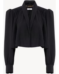 Chloé - Gathered Cropped Jacket - Lyst