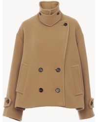 Chloé - Kurzer Oversize-Mantel aus Wolle - Lyst