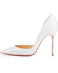 Christian louboutin Iriza Leather D\u0026#39;Orsay Pumps in White | Lyst  
