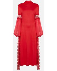 Christopher Kane Mesh Sleeve Jersey Dress - Red