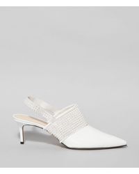 Christopher Kane Bridal: Crystal Mesh Slingback Court Shoes - White