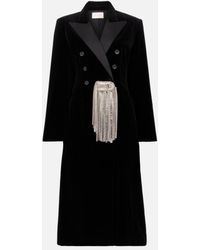 Christopher Kane Chain Velvet Tailored Coat - Black