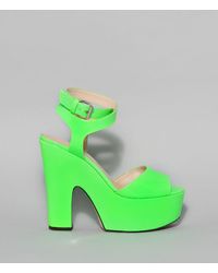 neon green platform heels