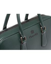 Church's St James Leather Laptop Bag Uomo Emerald - Green